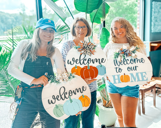 Private Workshop - Summer Lake - Pumpkin OR 18" Door Hanger OR Porch Sign Workshop -  9/18 - 6pm