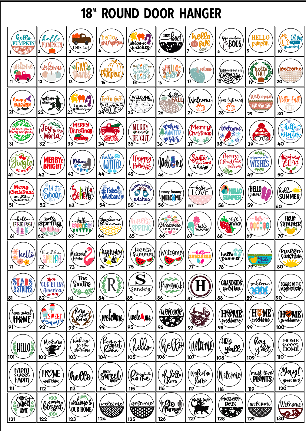 18" DIY Door Hanger Kits - 130 Designs Available!