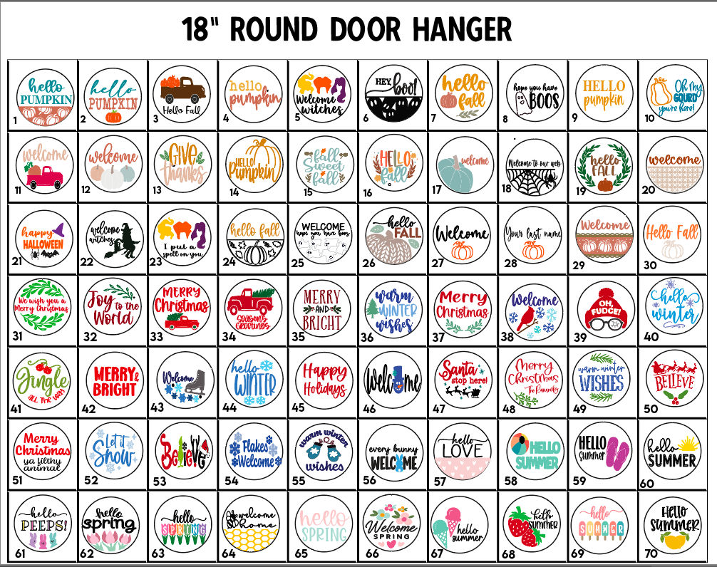 18" DIY Door Hanger Kits - 130 Designs Available!